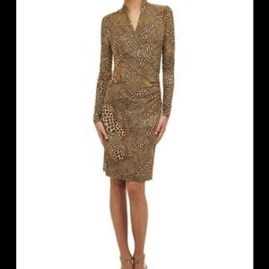 Norma Kamali Coca Animal Faux Wrap Dress
